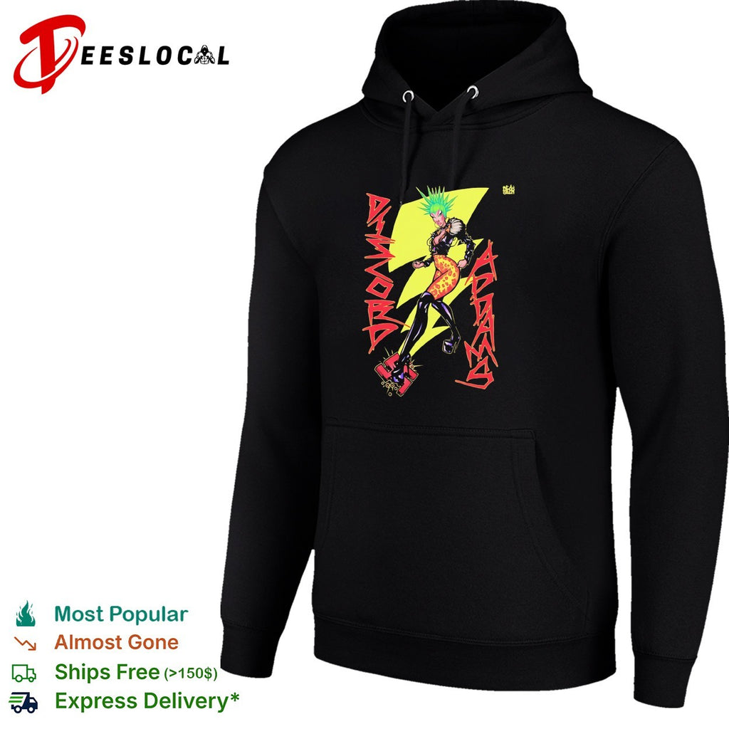 Discord Adams punk girl lightning bolt green hair comic art shirt