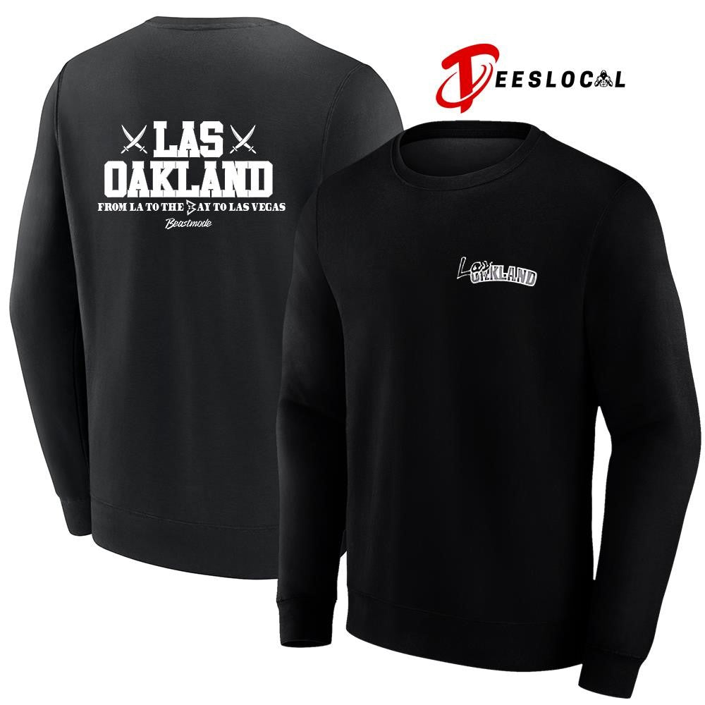 Do2muchent x Las Oakland from LA to the Bay to Las Vegas Beastmode graphic shirt