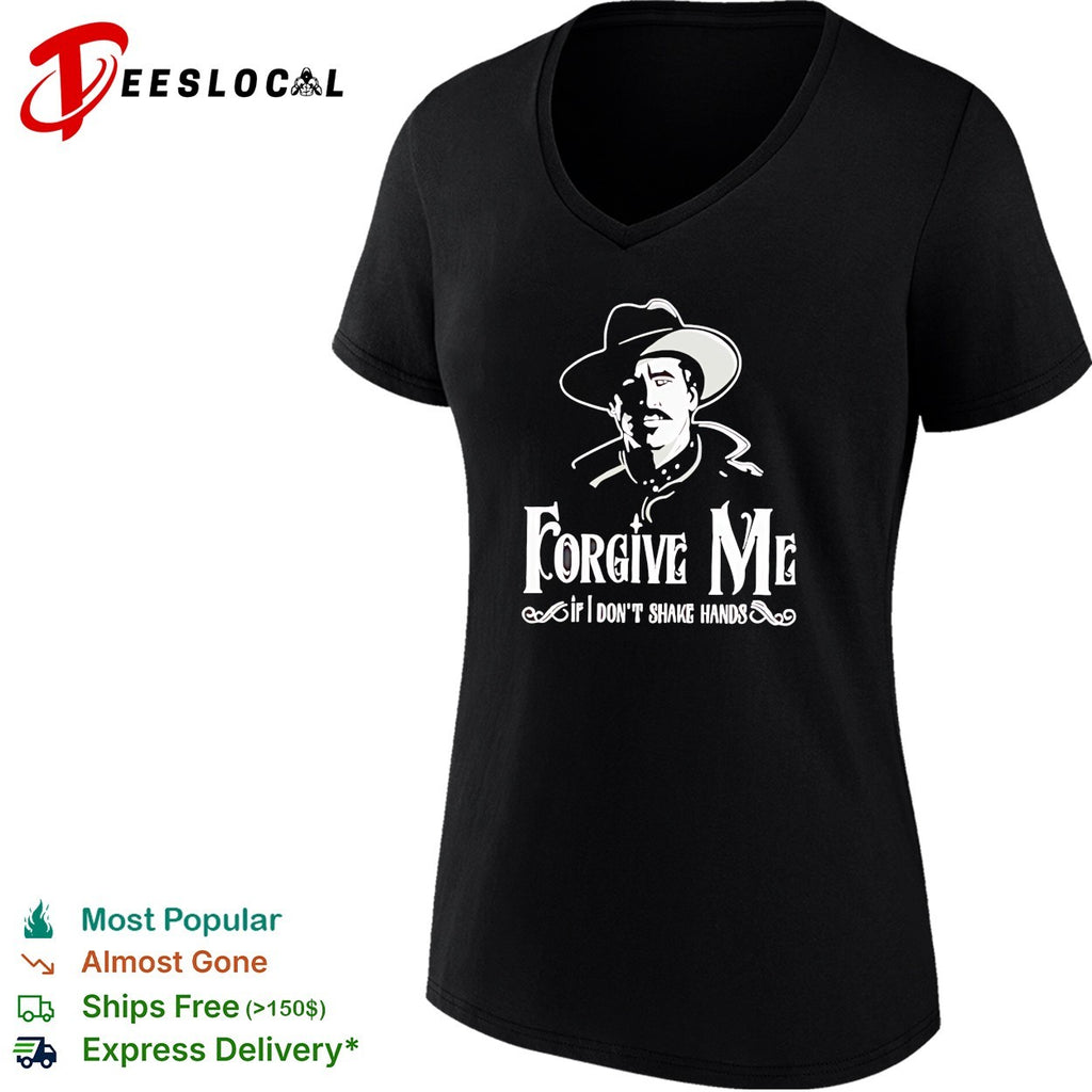 Doc Holliday forgive me if I don’t shake hands western cowboy silhouette dark shirt