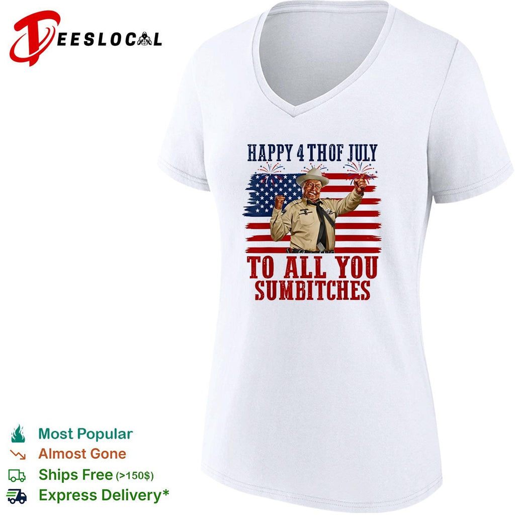 Don Knotts Barney Fife Happy 4 thof July to all you sumbitches patriotic shirt