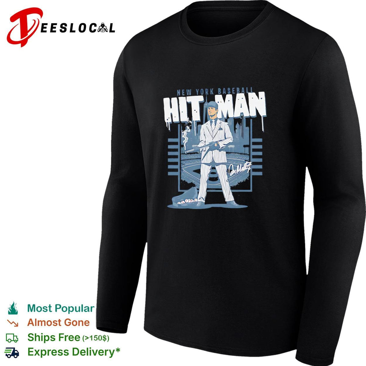 Don Mattingly New York Yankees hitman caricature graphic shirt