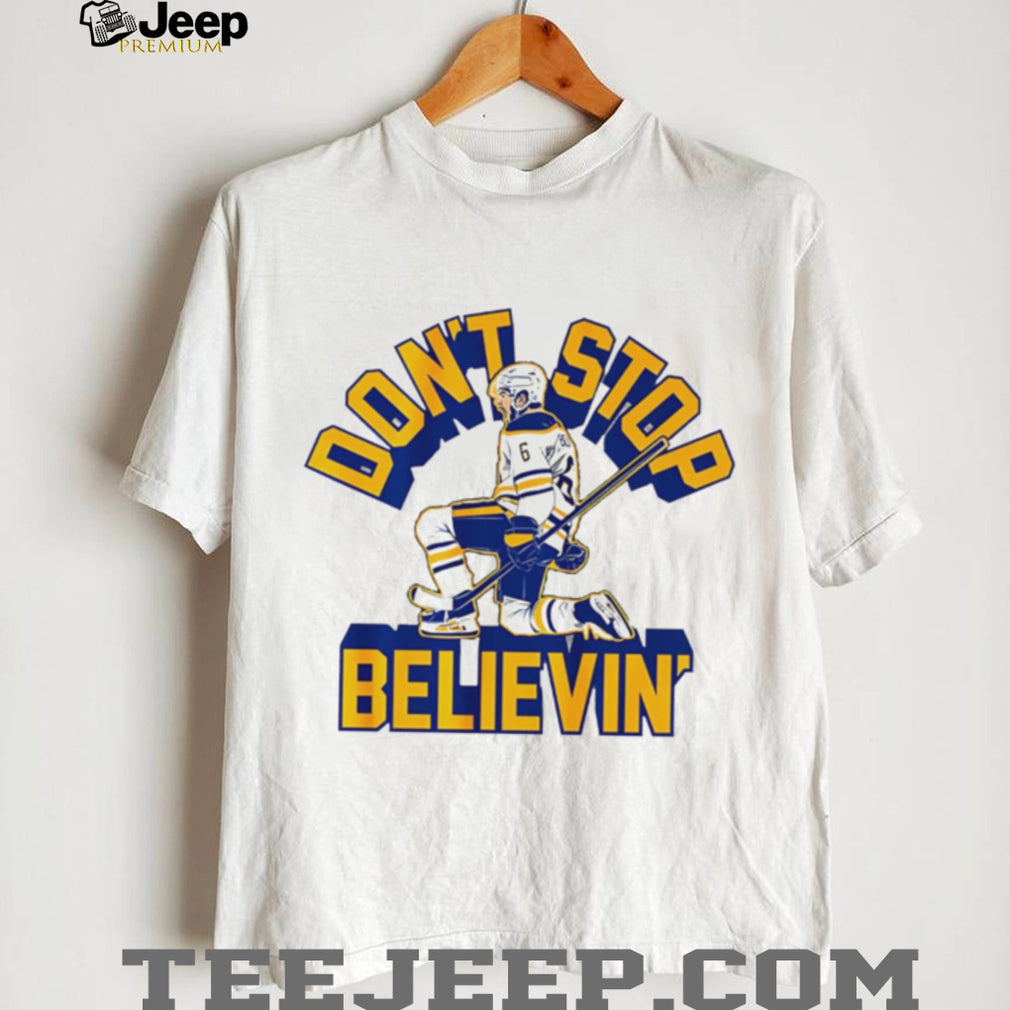Don T Stop Believin Ice Hockey Player White Graphic Sports T Shirt