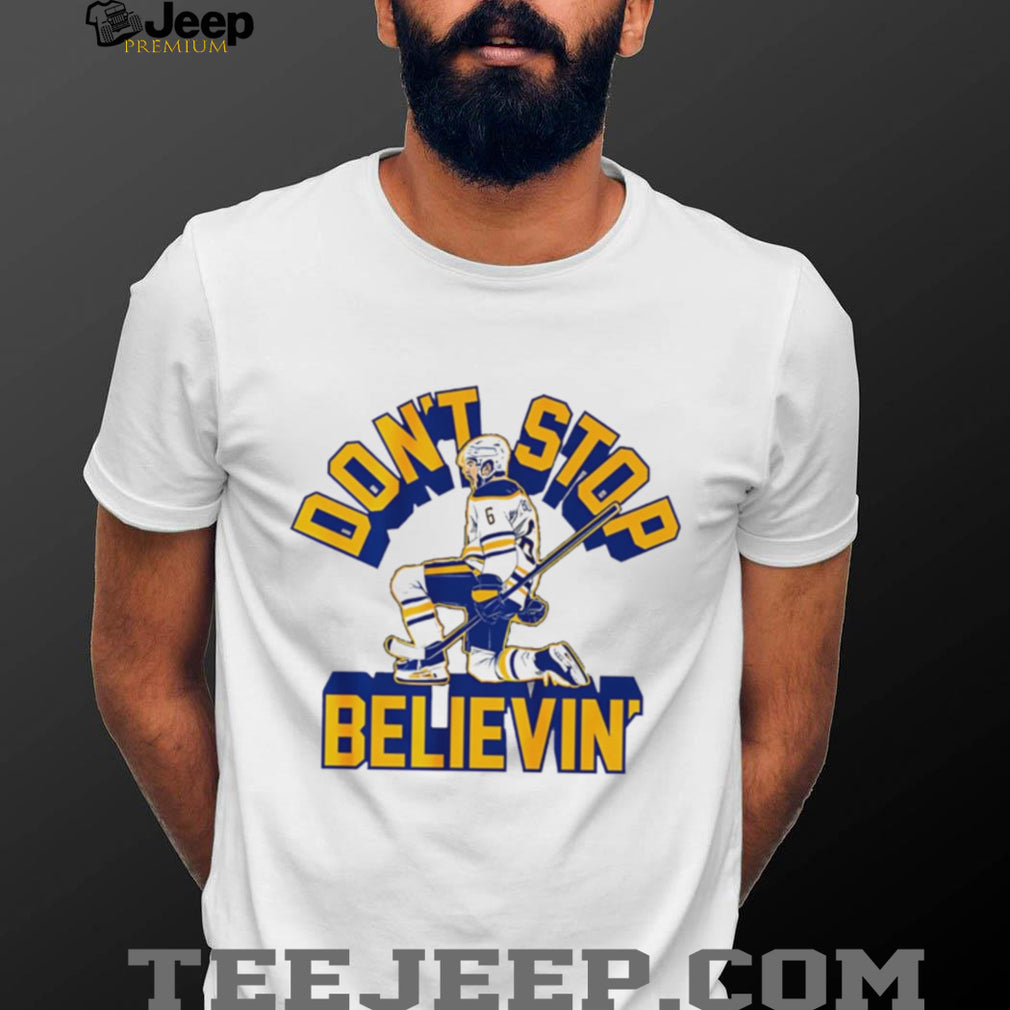 Don T Stop Believin Ice Hockey Player White Graphic Sports T Shirt