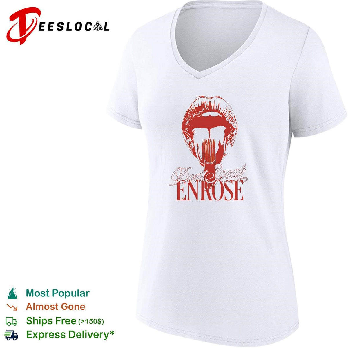 Don_t Speak ENROSE Lips and Lollipop Graphic Aesthetic Urban Pop Culture shirt