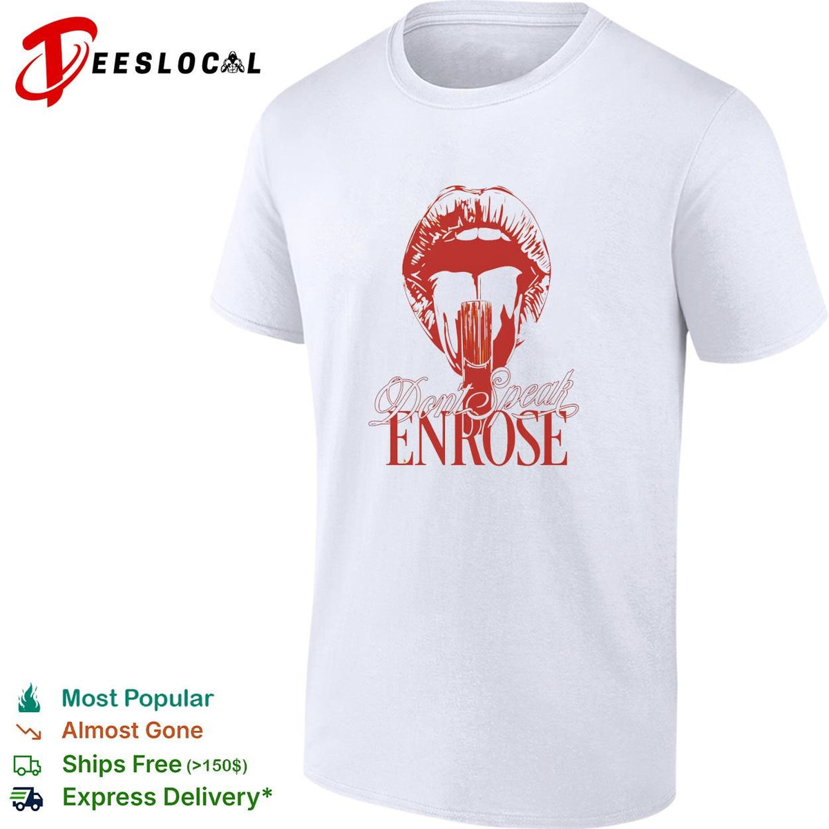 Don_t Speak ENROSE Lips and Lollipop Graphic Aesthetic Urban Pop Culture shirt