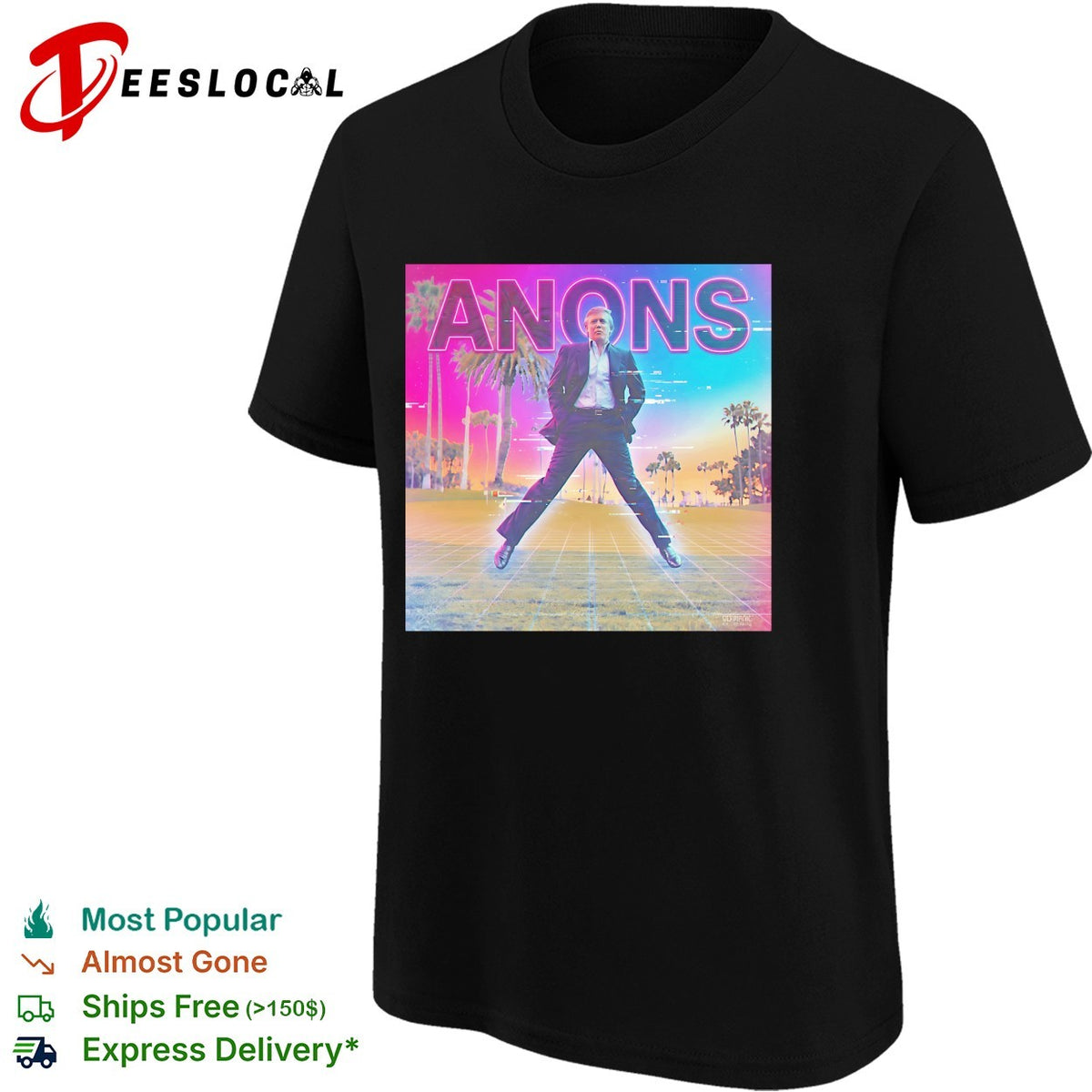 Donald Trump Anons vaporwave golf glitch club shirt