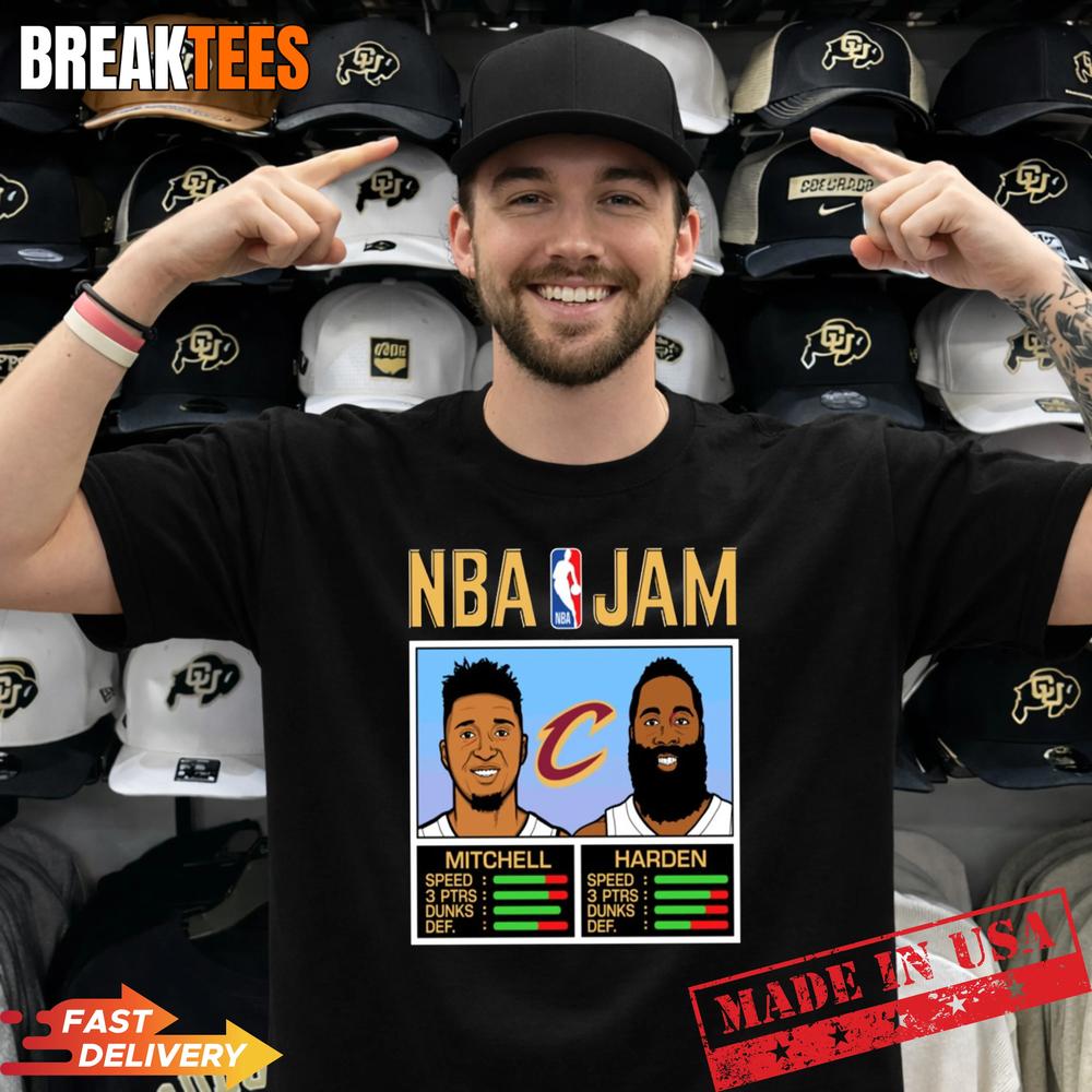Donovan Mitchell and James Harden Cleveland Cavaliers NBA Jam shirt