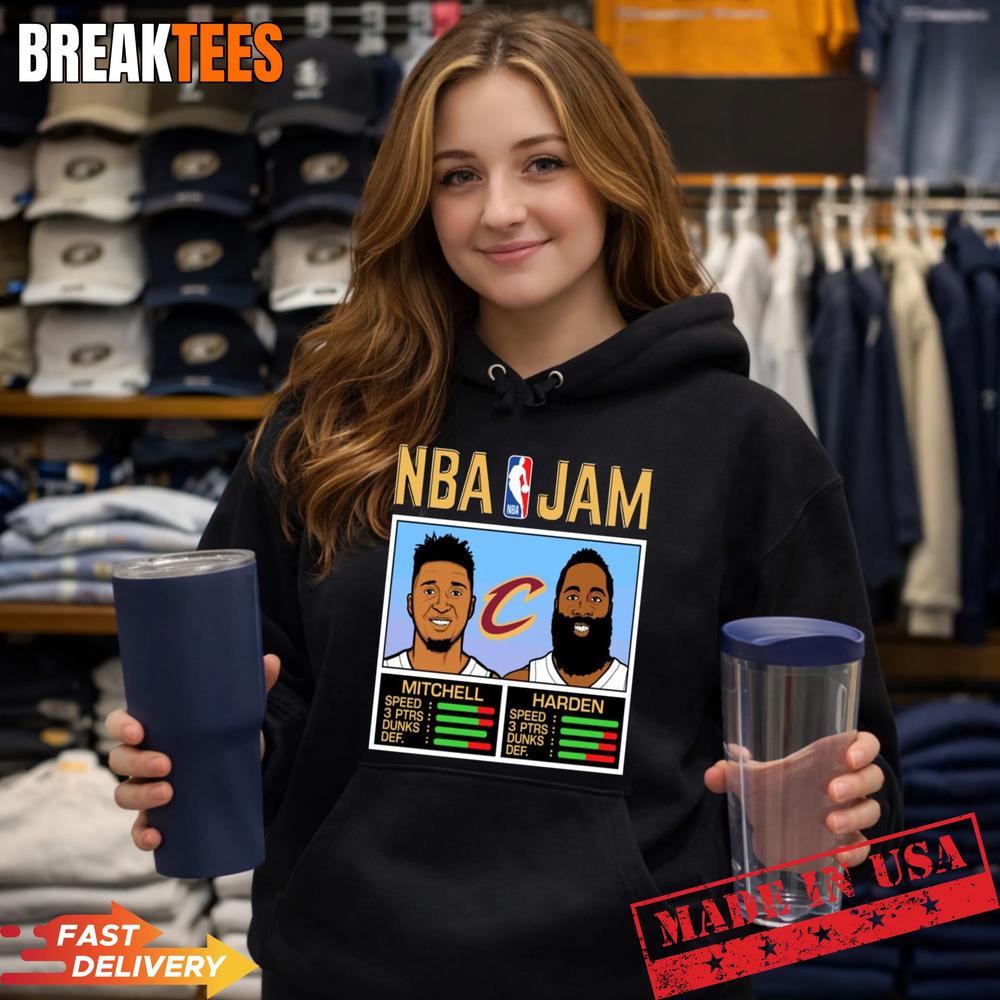 Donovan Mitchell and James Harden Cleveland Cavaliers NBA Jam shirt