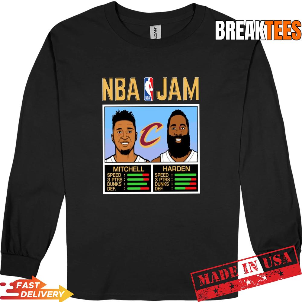 Donovan Mitchell and James Harden Cleveland Cavaliers NBA Jam shirt