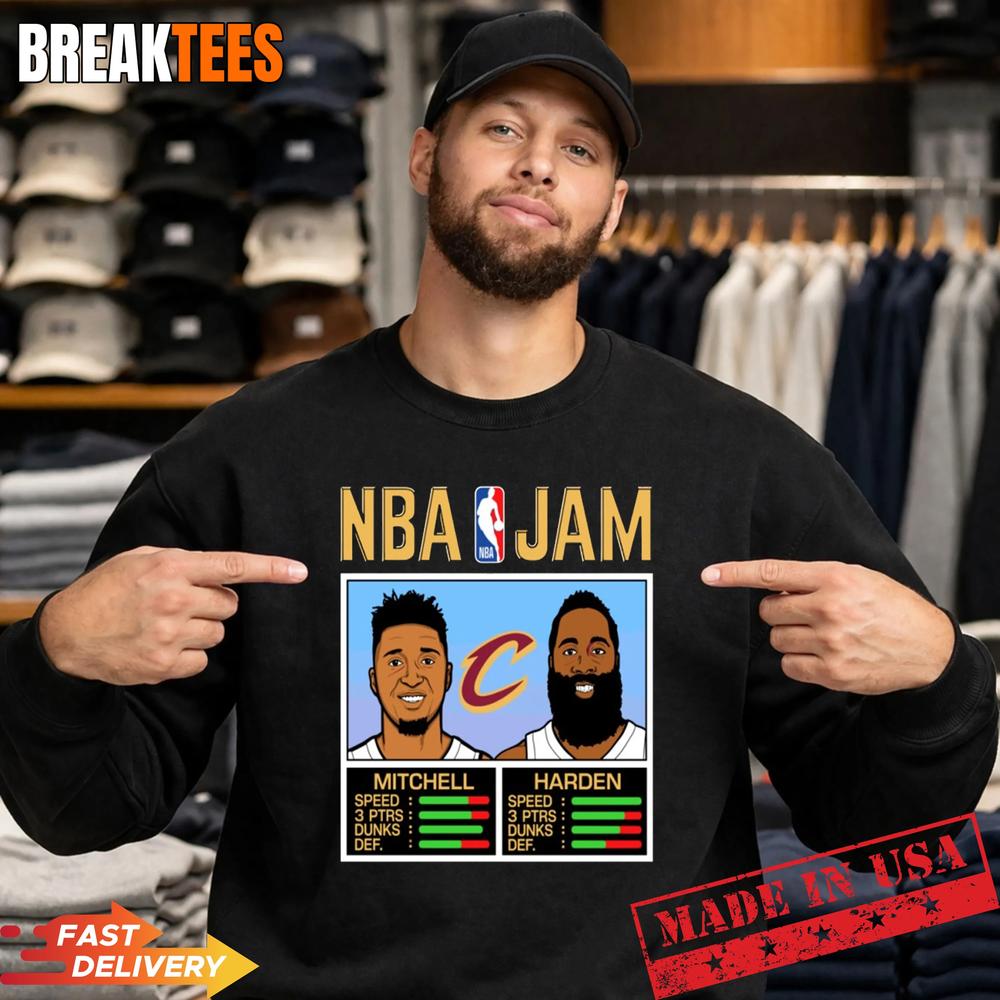 Donovan Mitchell and James Harden Cleveland Cavaliers NBA Jam shirt