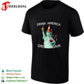 Drink America Great Again Statue of Liberty Traffic Cone and Bagpipes shirt