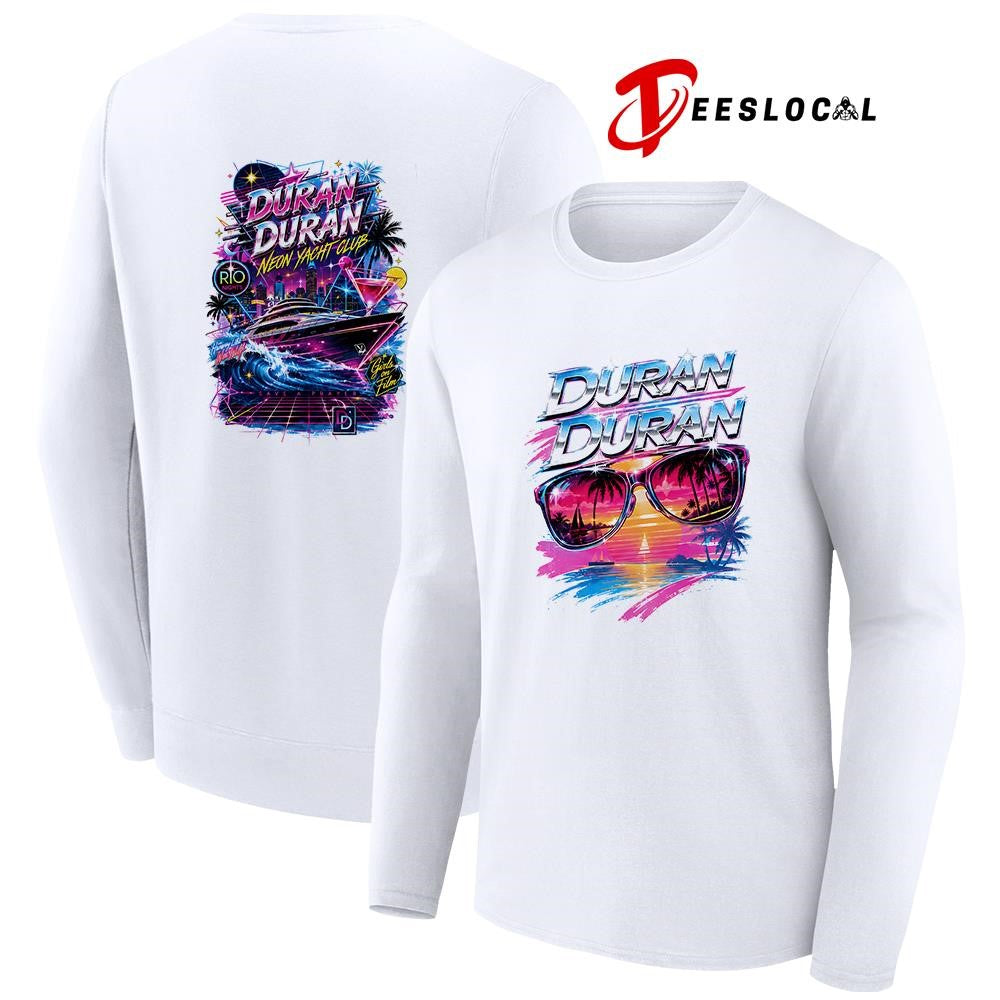 Duran Duran neon yacht club graphic shirt