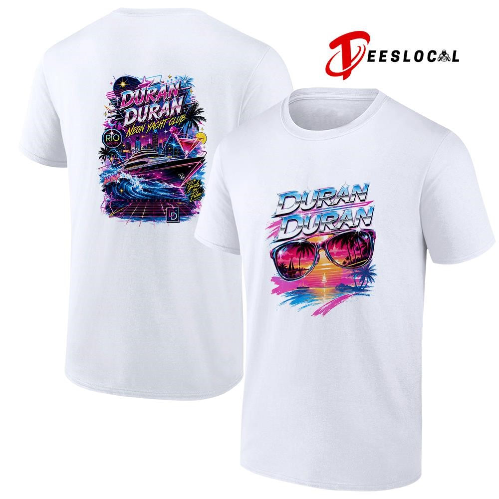 Duran Duran neon yacht club graphic shirt