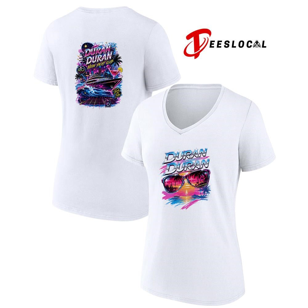 Duran Duran neon yacht club graphic shirt