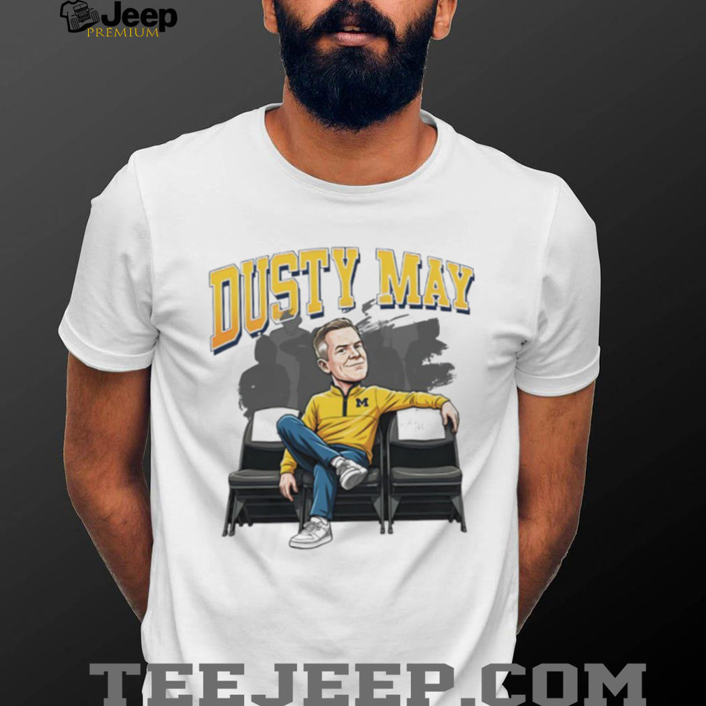 Dusty May Michigan Wolverines Basketball Coach Cartoon T Shirt