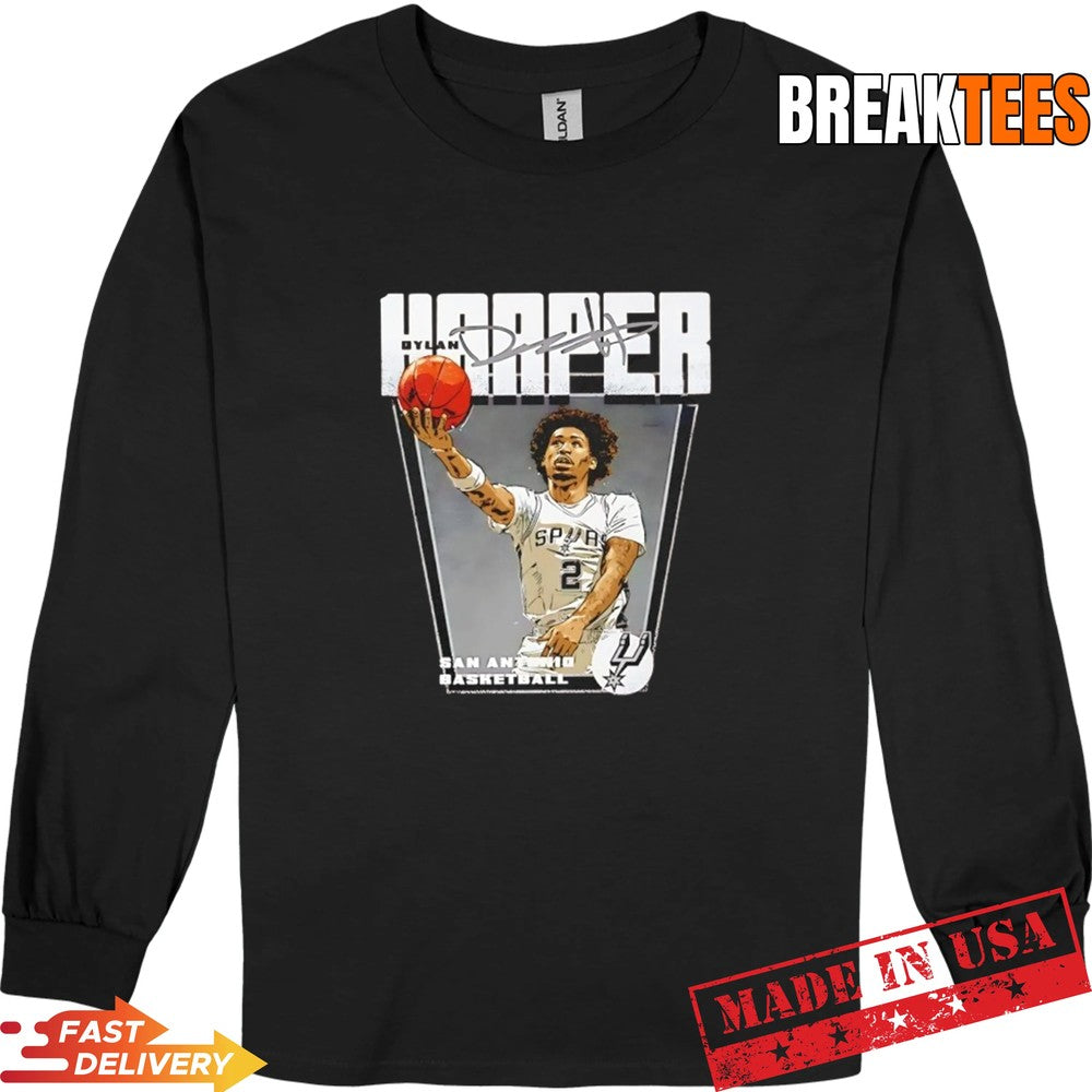 Dylan Harper San Antonio Spurs Basketball Signature Graphic T-Shirt