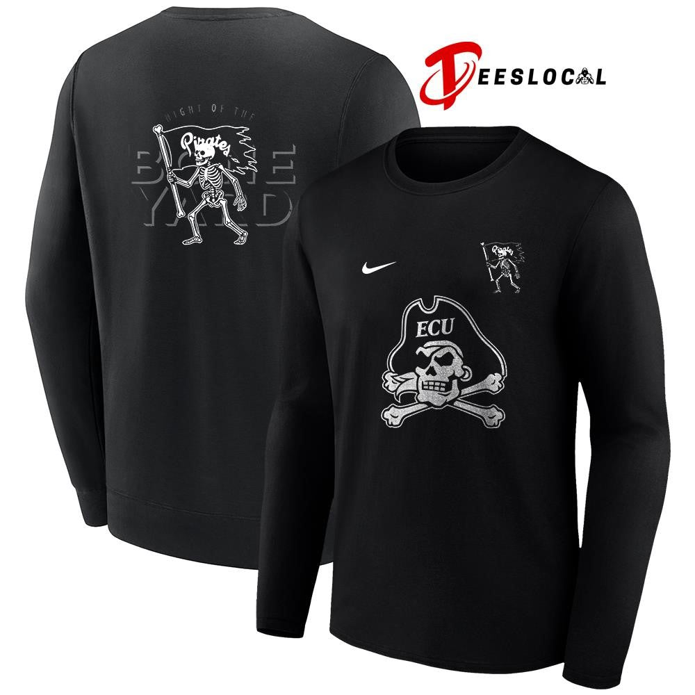 ECUbasketballnightoftheboneyardskeletonlogoshirt