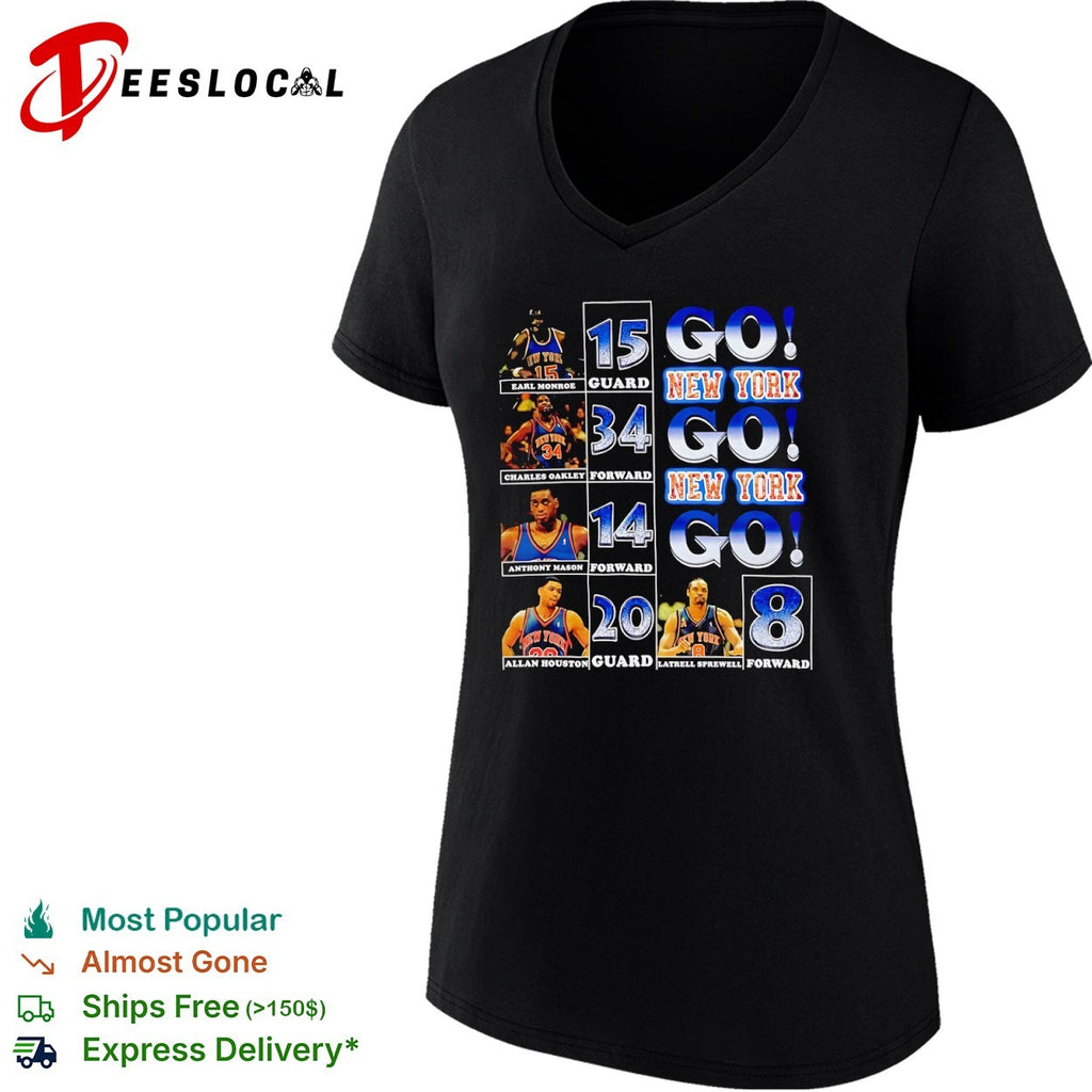 Earl Monroe Charles Oakley Anthony Mason Allan Houston Latrell Sprewell Knicks shirt