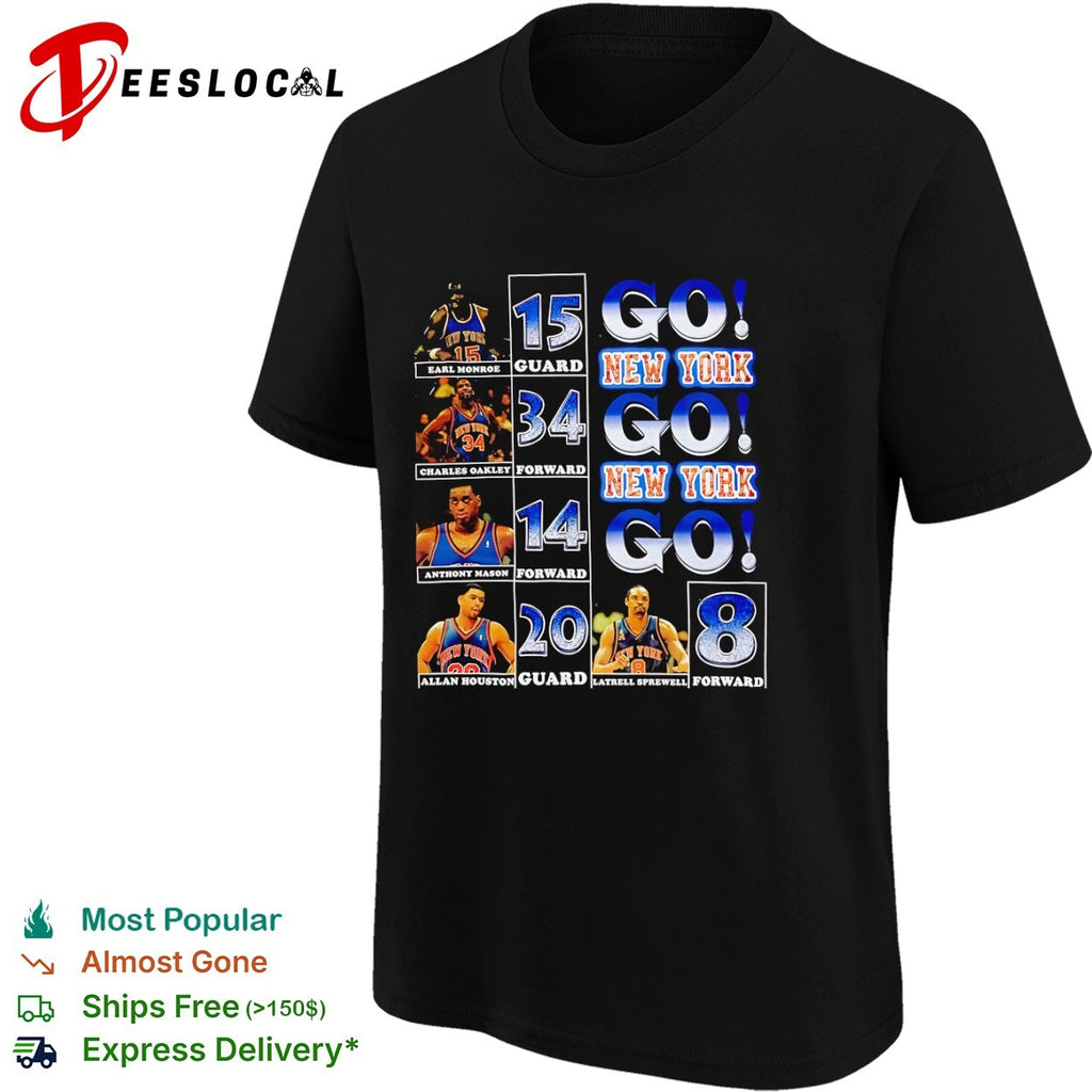 Earl Monroe Charles Oakley Anthony Mason Allan Houston Latrell Sprewell Knicks shirt