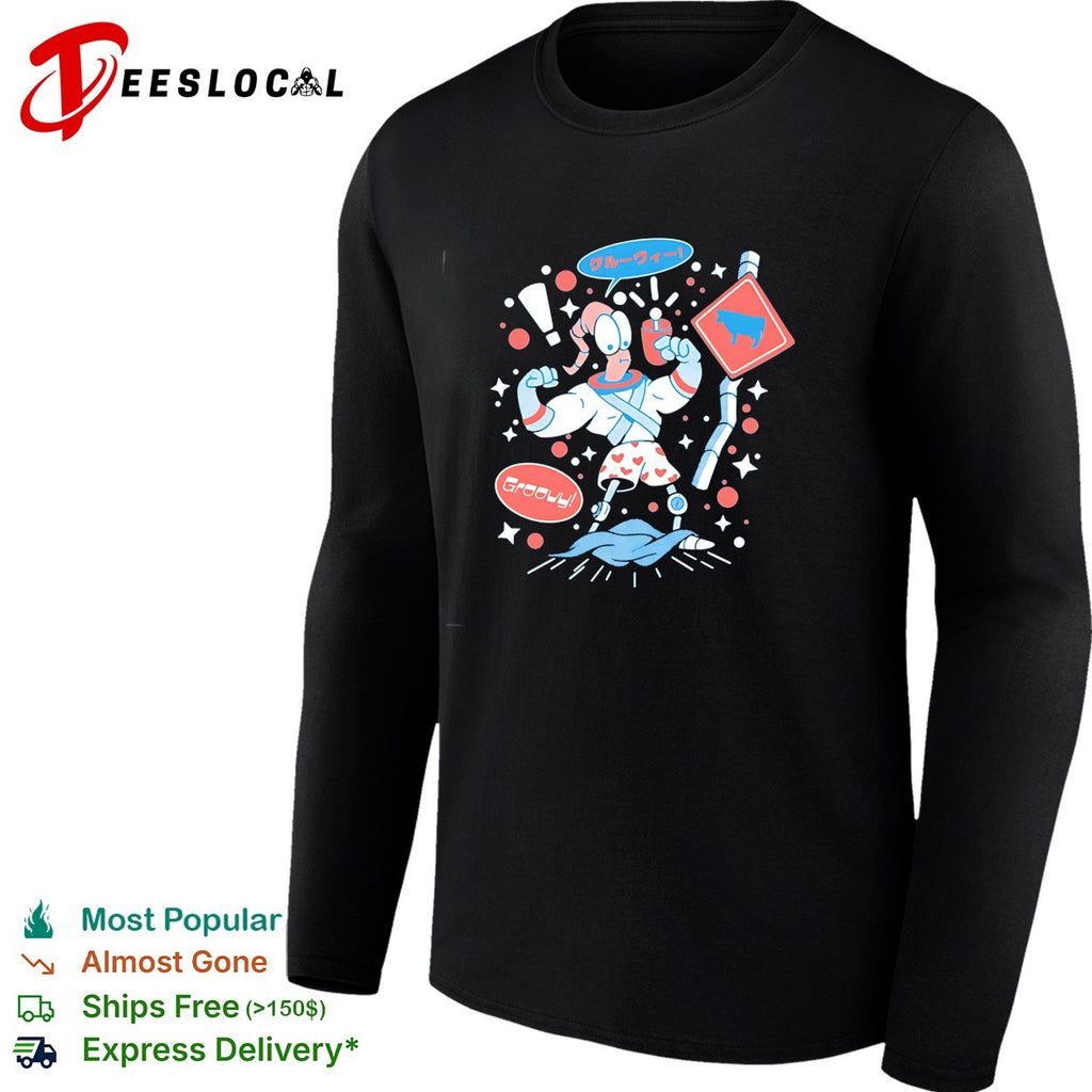 Earthworm Jim Groovy Japanese kanji cartoon humor shirt