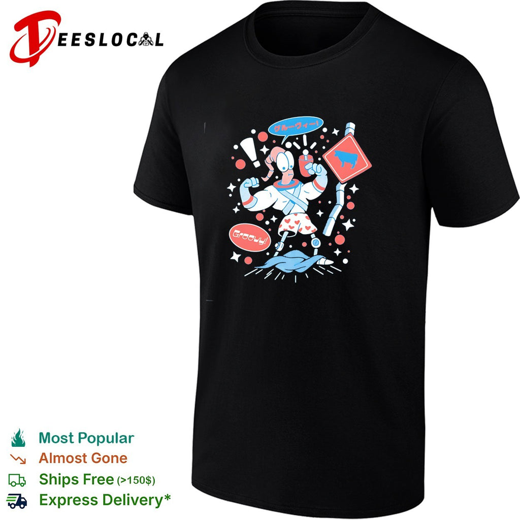 Earthworm Jim Groovy Japanese kanji cartoon humor shirt