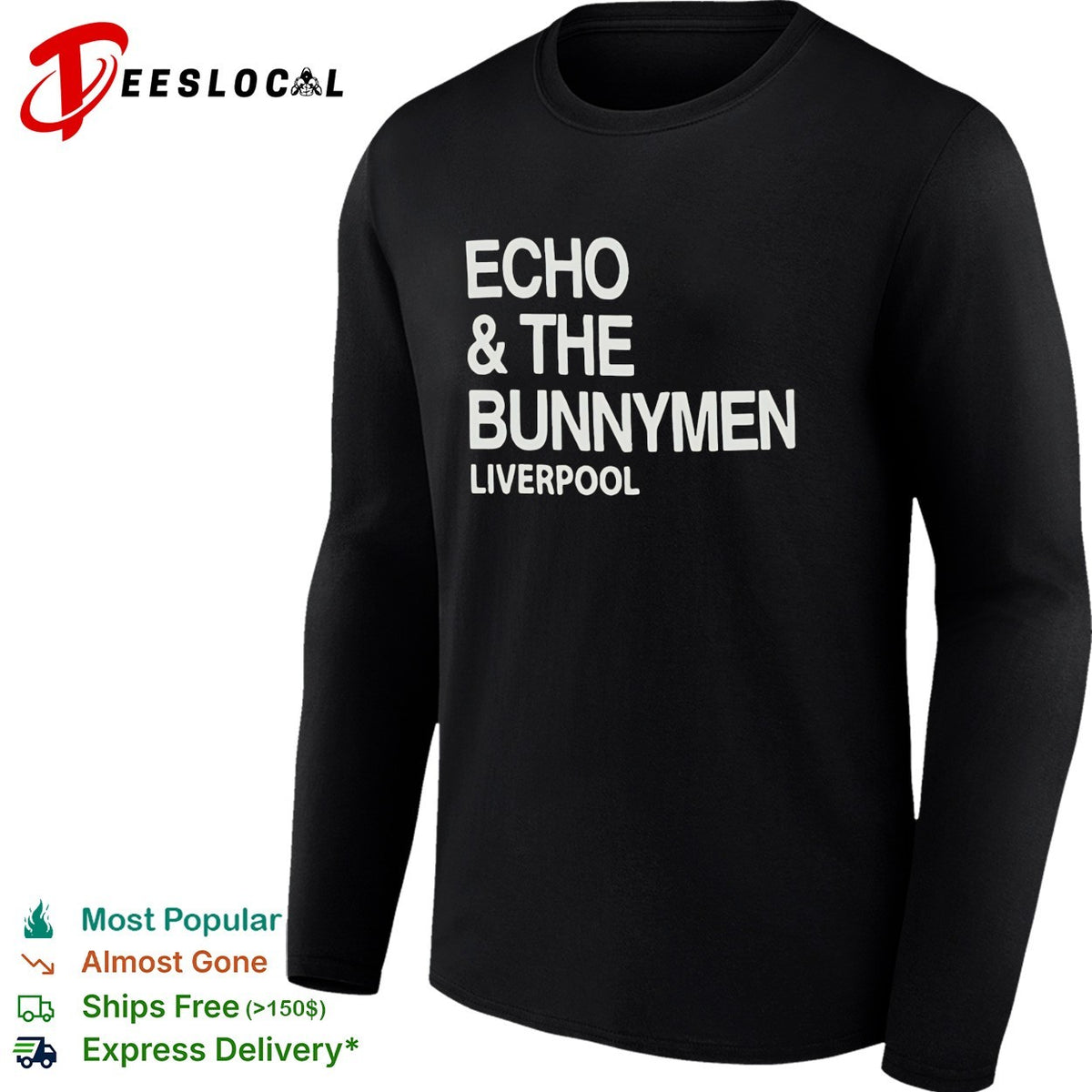 Echo and the Bunnymen Liverpool bold typography shirt