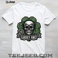 Edgy Lucky One Skull and Clover St. Patrick’s Day Graphic T Shirt