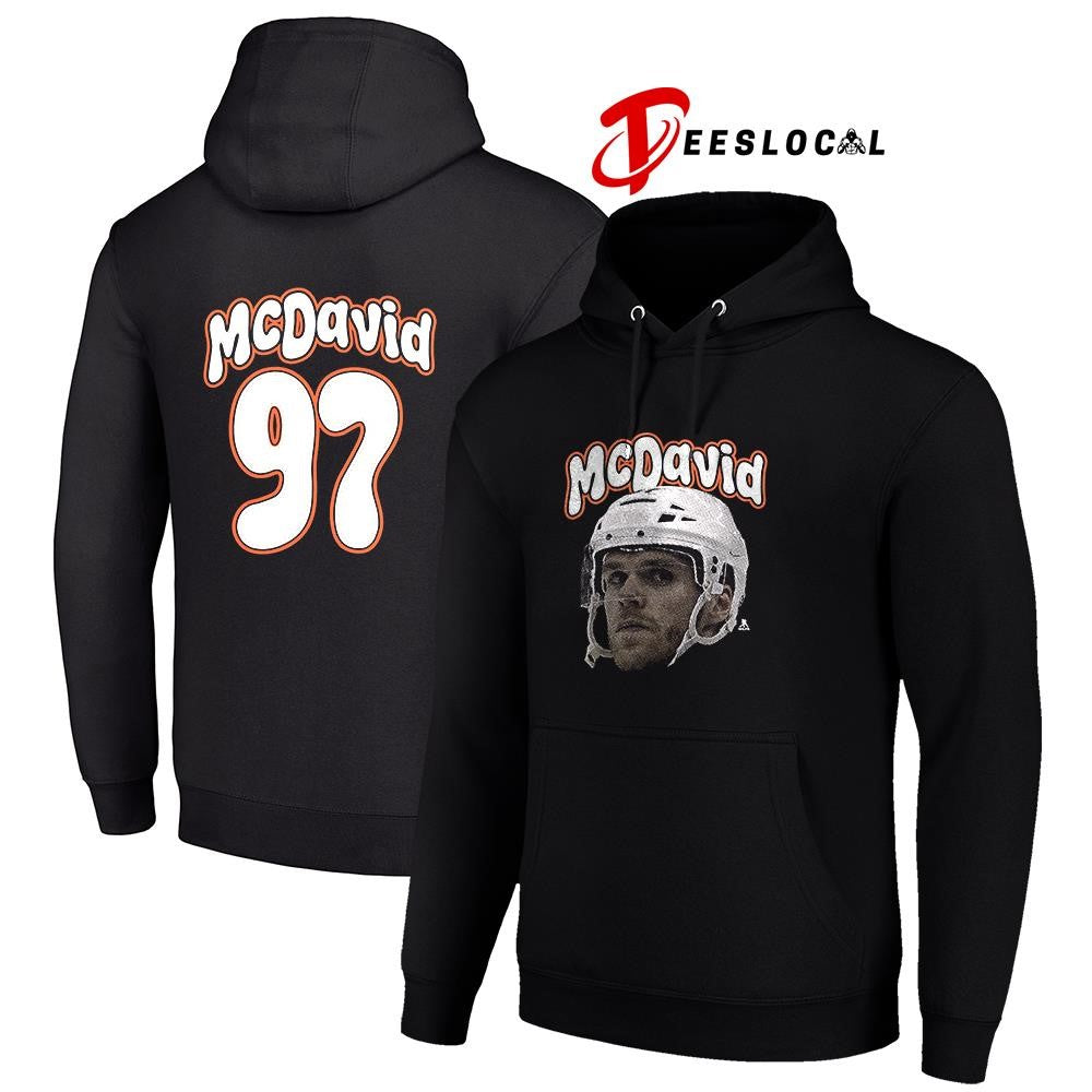 Edmonton Oilers Connor McDavid portrait name and number shirt