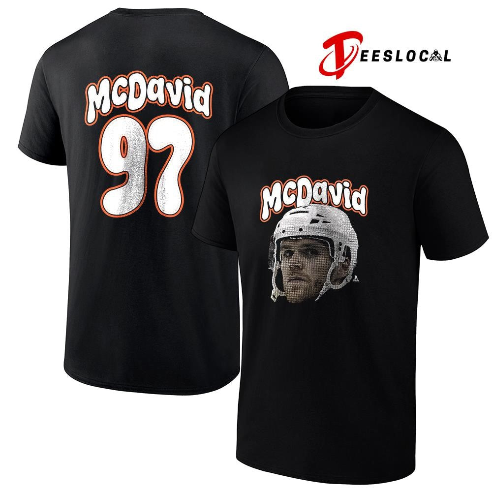 Edmonton Oilers Connor McDavid portrait name and number shirt