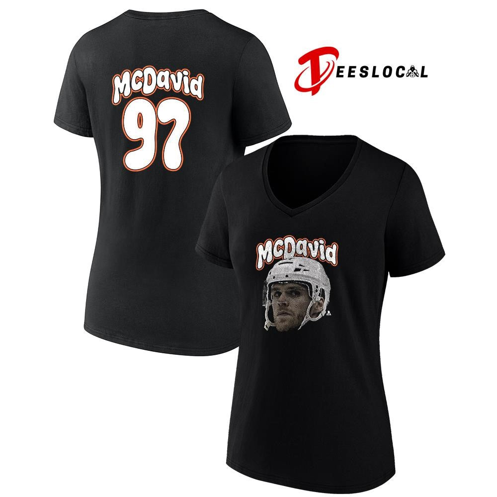 Edmonton Oilers Connor McDavid portrait name and number shirt