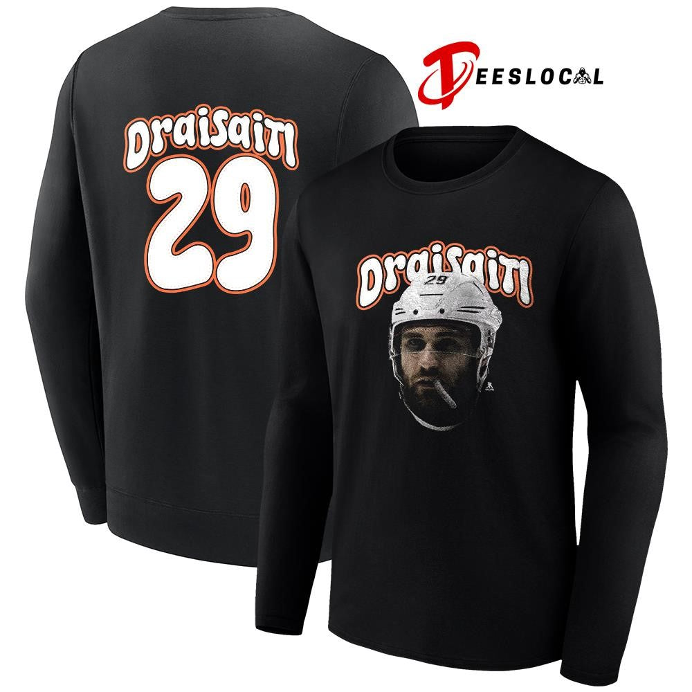 Edmonton Oilers Leon Draisaitl portrait name and number shirt