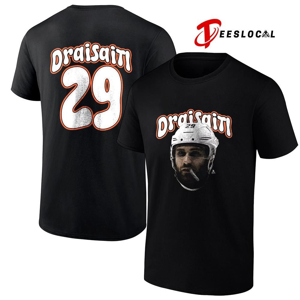 Edmonton Oilers Leon Draisaitl portrait name and number shirt