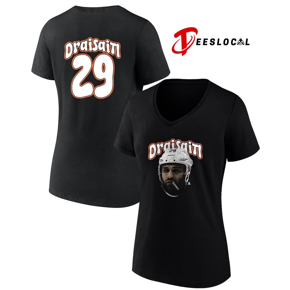 Edmonton Oilers Leon Draisaitl portrait name and number shirt