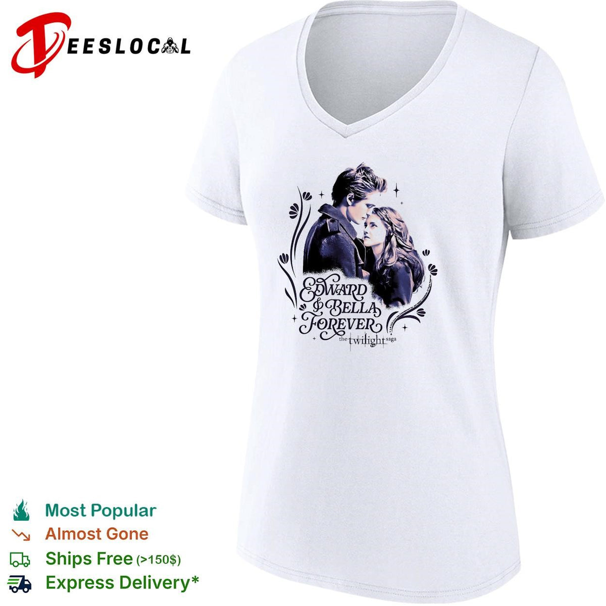Edward and Bella forever vampire couple vintage portrait shirt