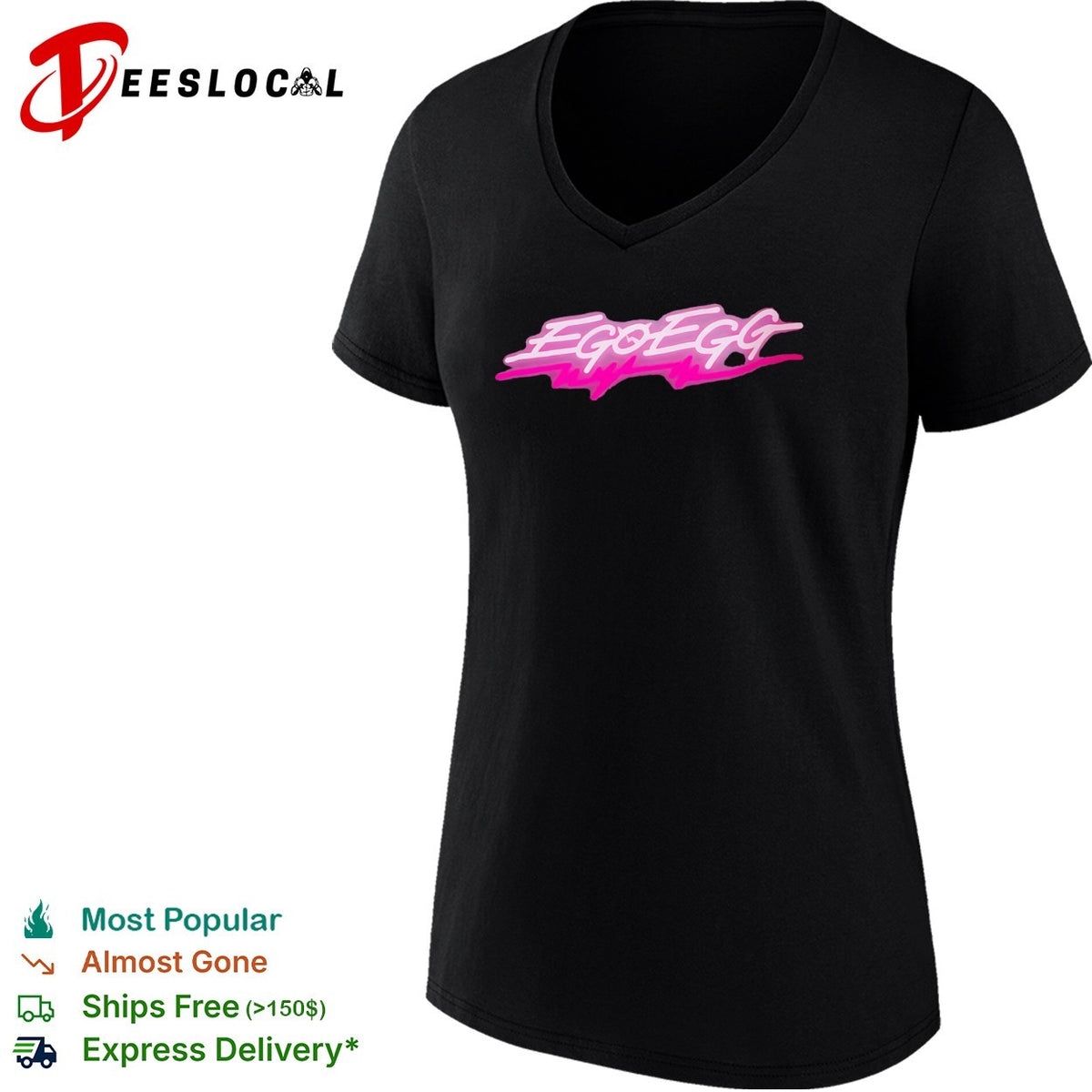 Egoegg synthwave aesthetic logo shirt