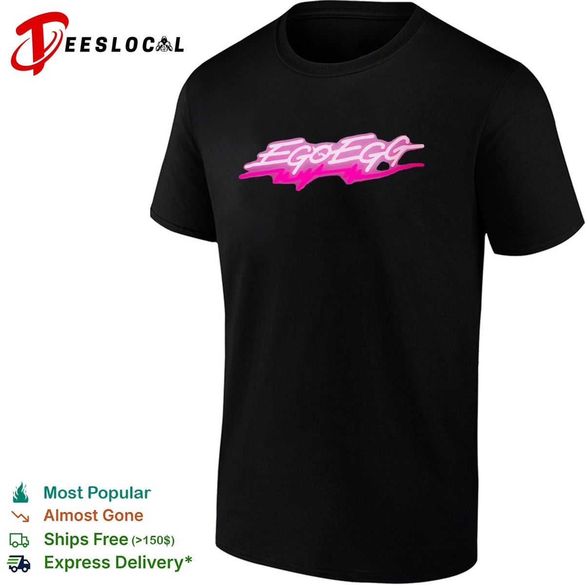 Egoegg synthwave aesthetic logo shirt