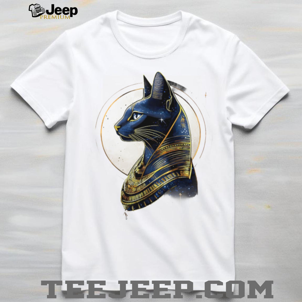 Egyptian Bastet Cat Goddess Cosmic Starry Art T Shirt