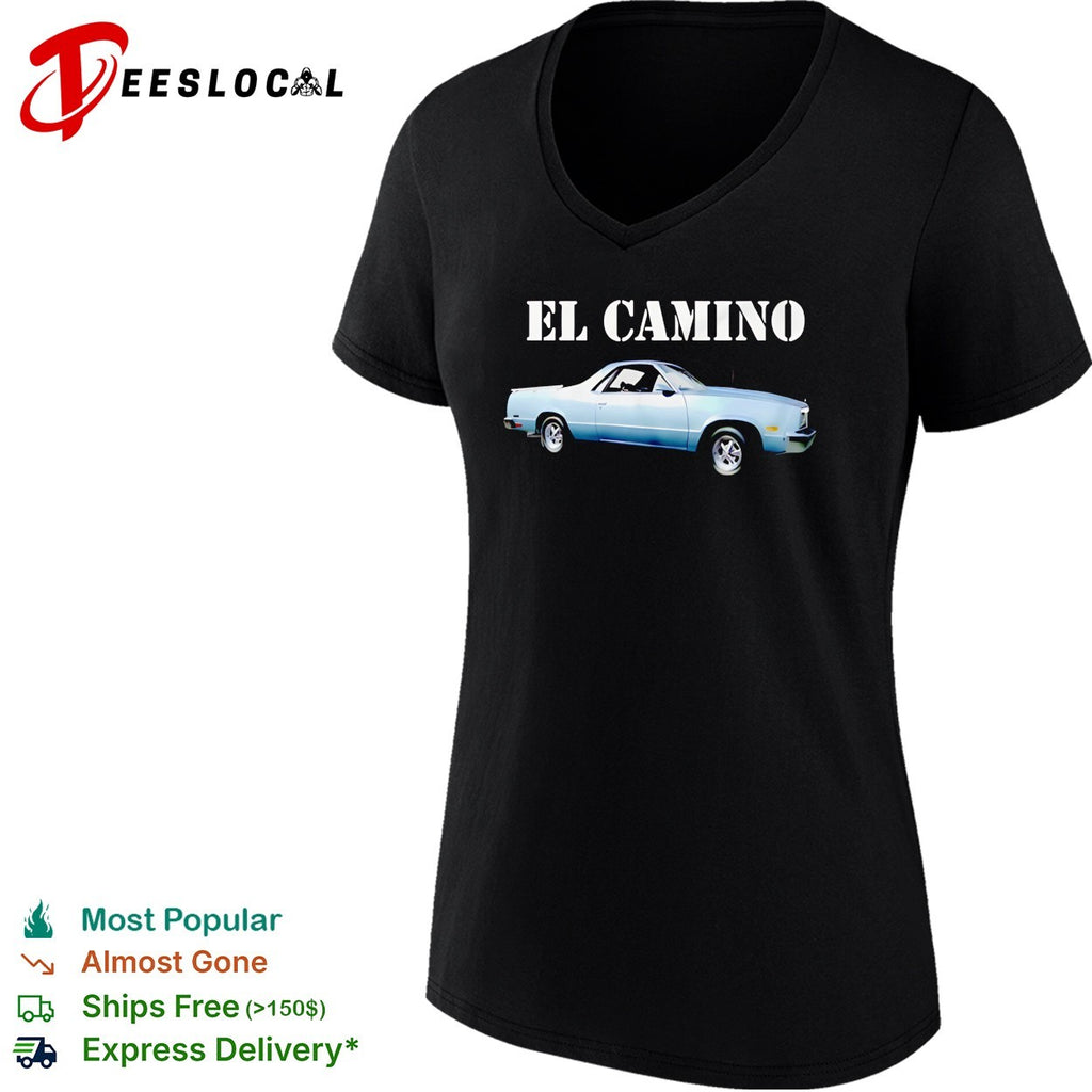 El Camino classic silver pickup truck bold stencil lettering vintage graphic shirt