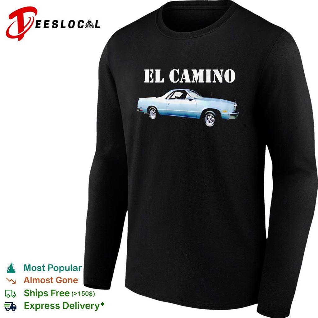 El Camino classic silver pickup truck bold stencil lettering vintage graphic shirt