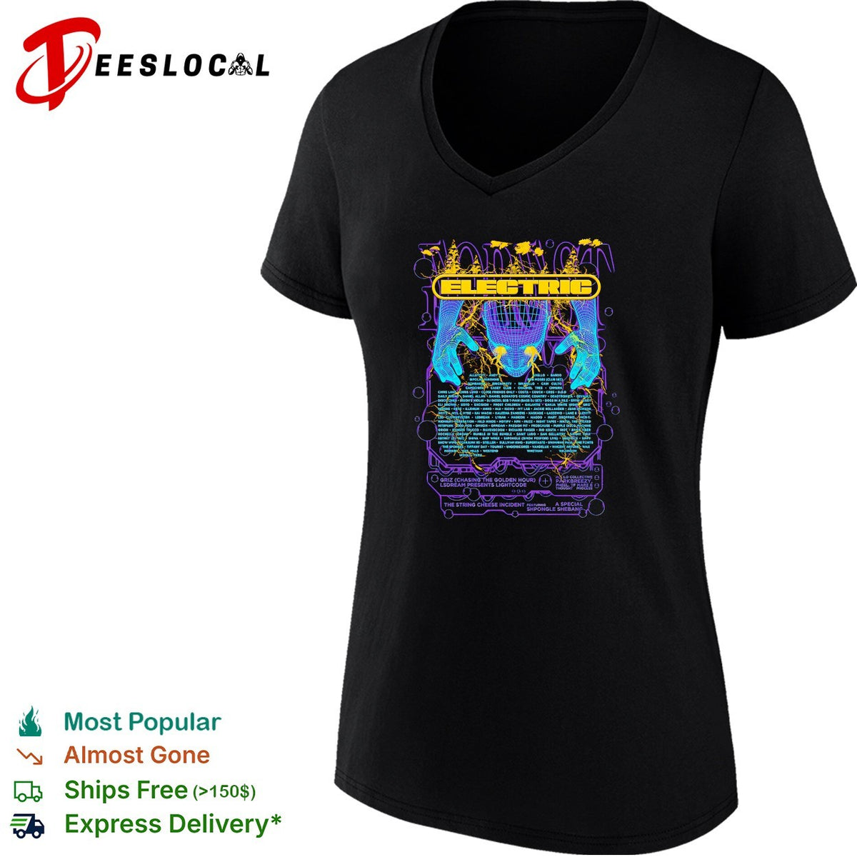 Electric Forest lineup poster wizard hands shirt
