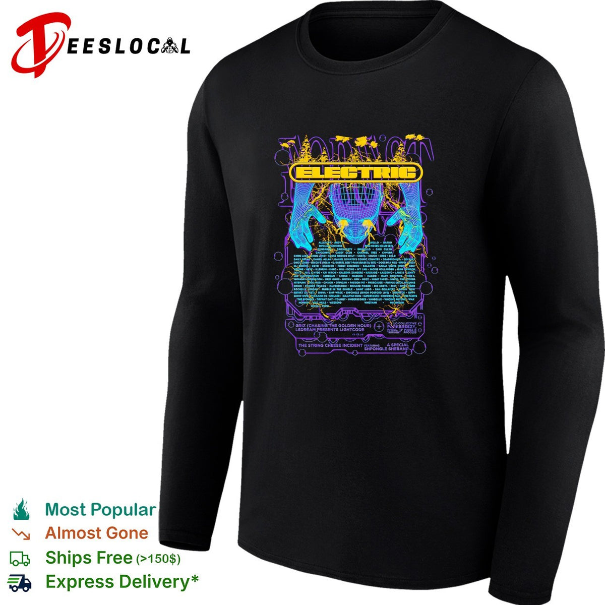 Electric Forest lineup poster wizard hands shirt