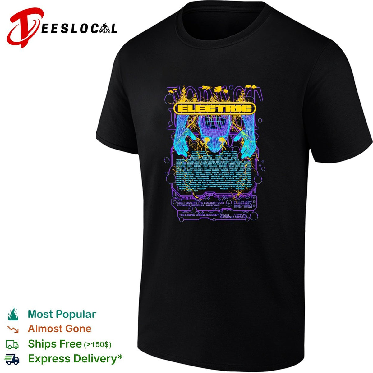 Electric Forest lineup poster wizard hands shirt