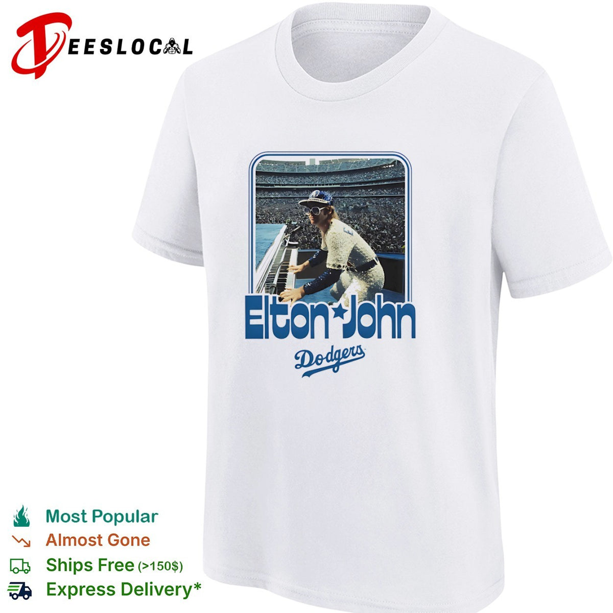 Elton John Los Angeles Dodgers MLB 2025 Sportiqe Concert Performance Music shirt