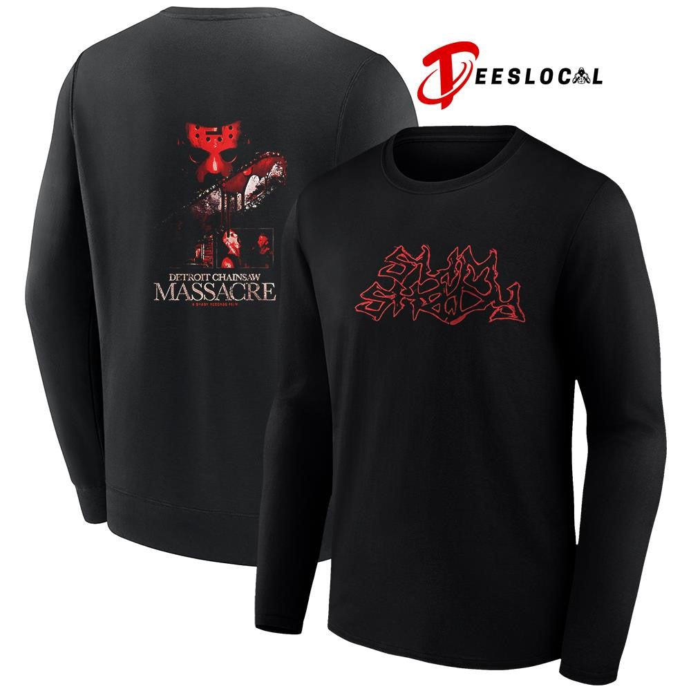 Eminem Shady Massacre Capsule Jason Detroit Chainsaw massacre graphic shirt