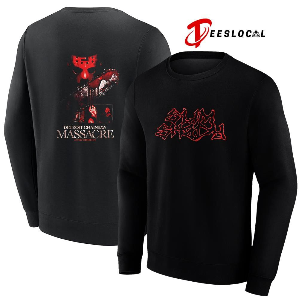 Eminem Shady Massacre Capsule Jason Detroit Chainsaw massacre graphic shirt