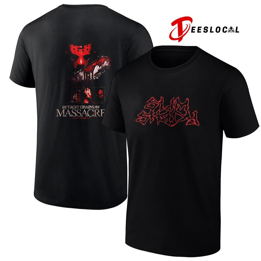 Eminem Shady Massacre Capsule Jason Detroit Chainsaw massacre graphic shirt