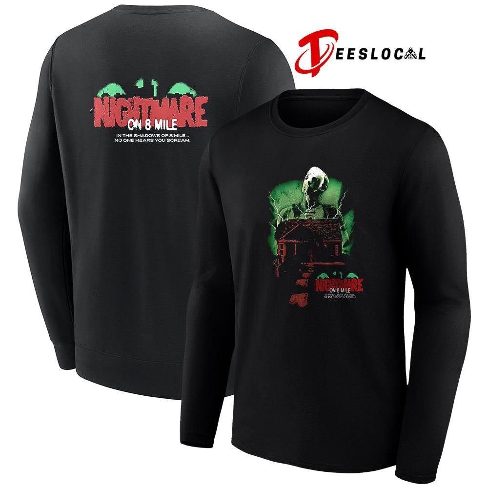 Eminem nightmare on 8 mile in the shadows of 8 mile no one hears you scream graphic shirt