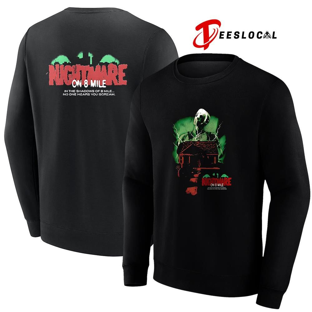 Eminem nightmare on 8 mile in the shadows of 8 mile no one hears you scream graphic shirt