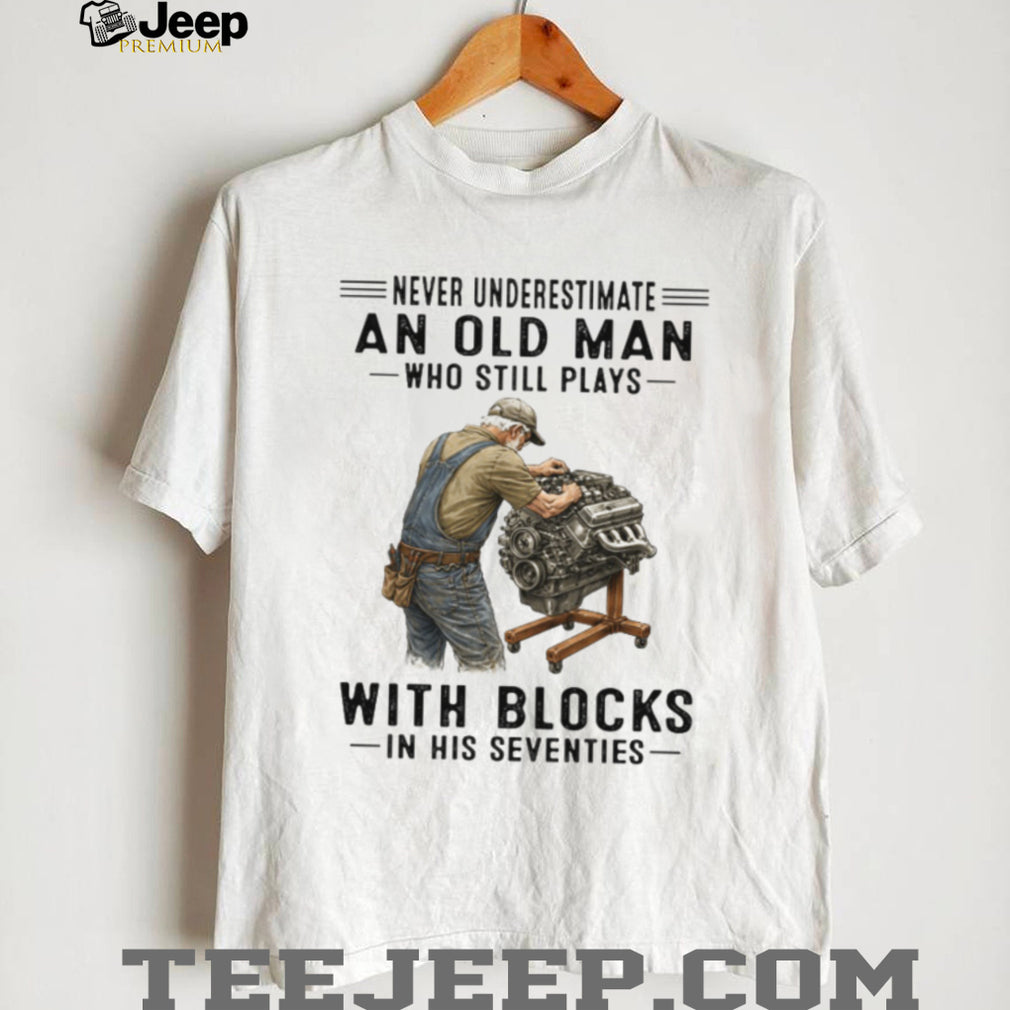 Engine Block Mechanic Old Man Seventies Custom Shirt
