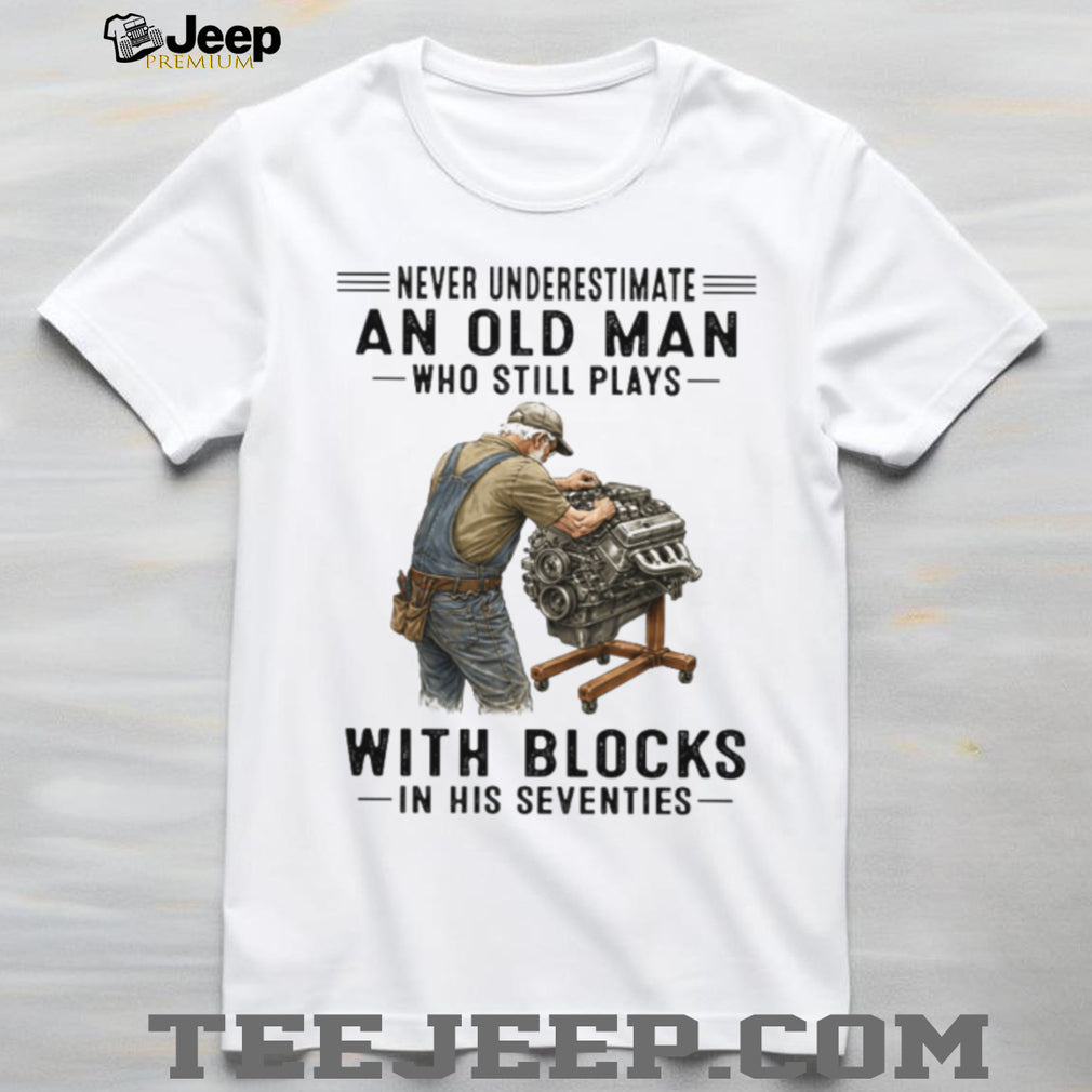 Engine Block Mechanic Old Man Seventies Custom Shirt